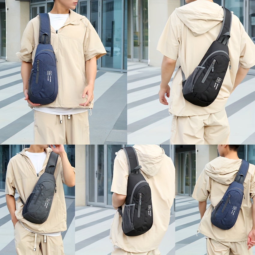 Small Black Sling Crossbody Backpack Shoulder Bag for Men Women, Waterproof  Lightweight One Strap Backpack Sling Bag Backpack for Hiking Walking