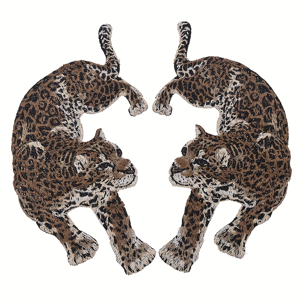 

2pcs Animal Series Large Leopard Embroidered Cloth Stickers Clothing Shoes Hats Box Bags Diy Accessories