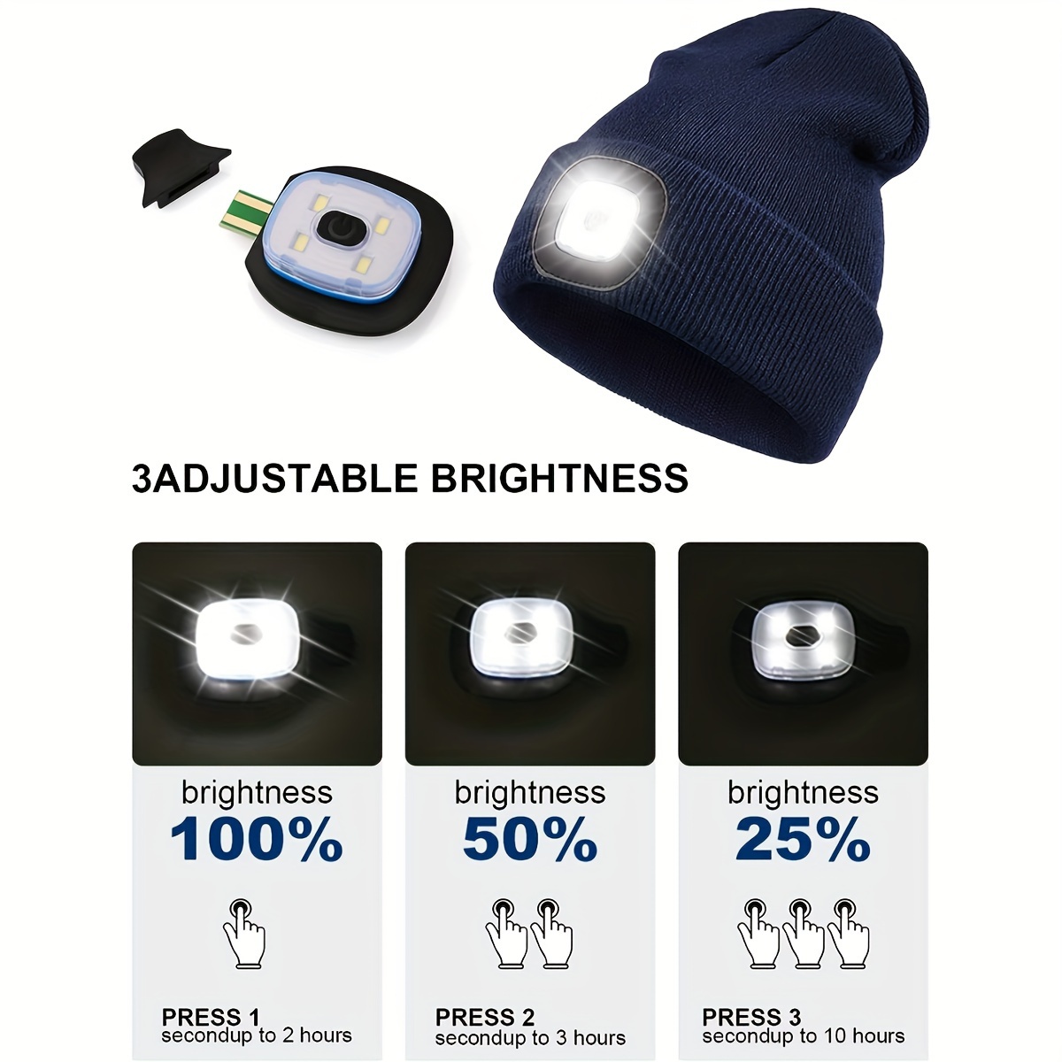 Bonnet LED Avec Lumière Unisexe USB Rechargeable Mains - Temu Belgium