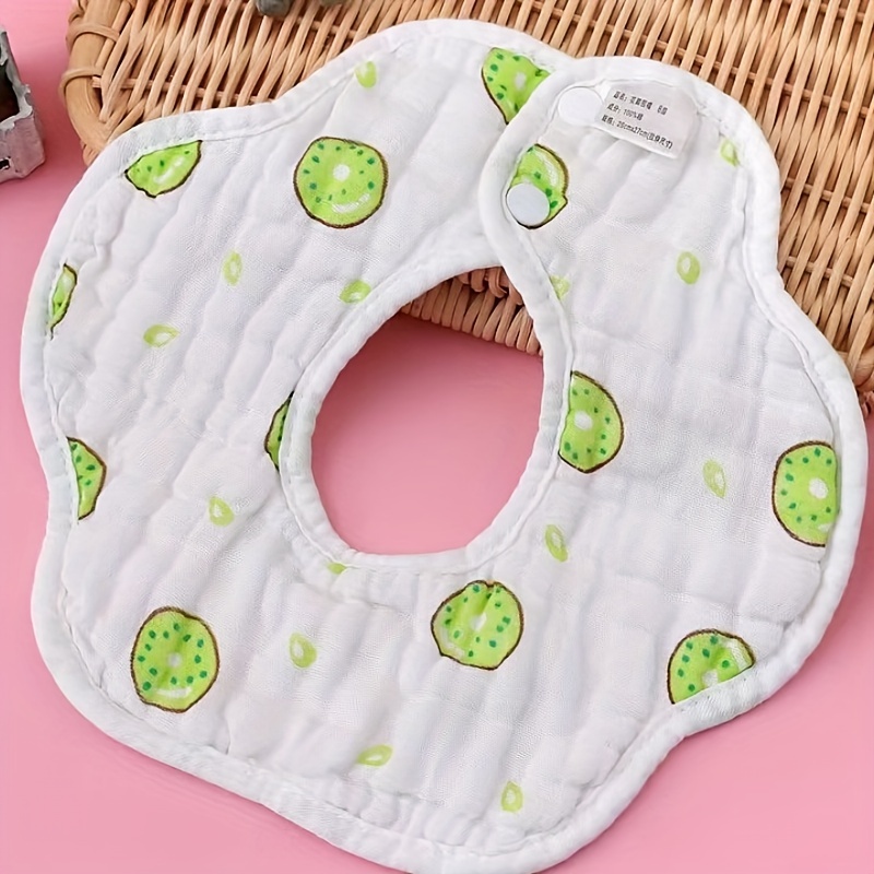 Infant Toddler Cotton Gauze Petal Bib, Absorbent Feeding Bib
