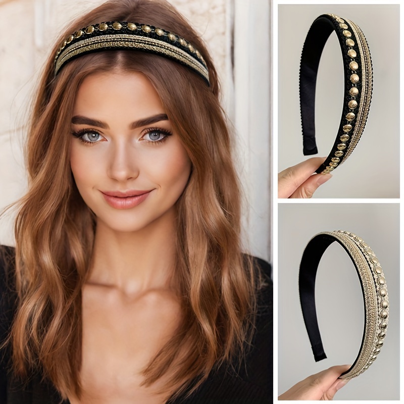 

Vintage Wide Brimmed Head Band Baroque Style Hair Hoop Elegant Hair Accessories For Women And Daily Uses