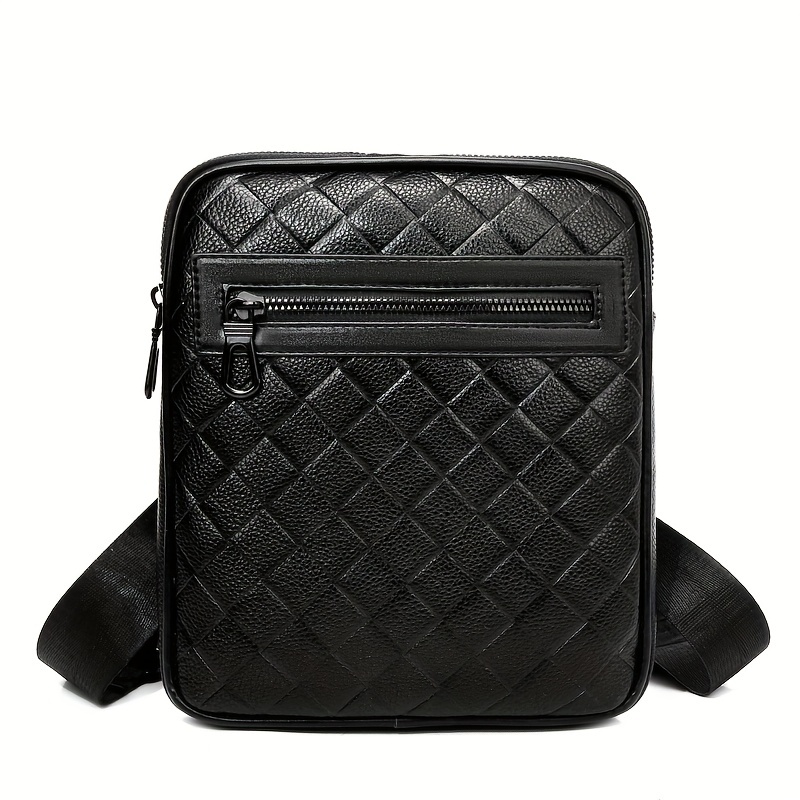 Men's Crocodile Pattern Shoulder Bag Small Square Crossbody