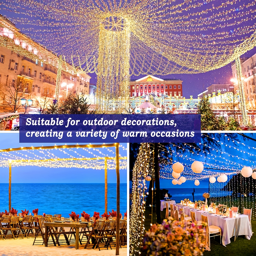 1000 Led String Lights Outdoor Christmas Lights 8 Modes And Timer Fairy  Lights Plug Waterproof Led String Lights For Christmas Tree Wedding Party  Holiday Decoration(warm White) - Temu