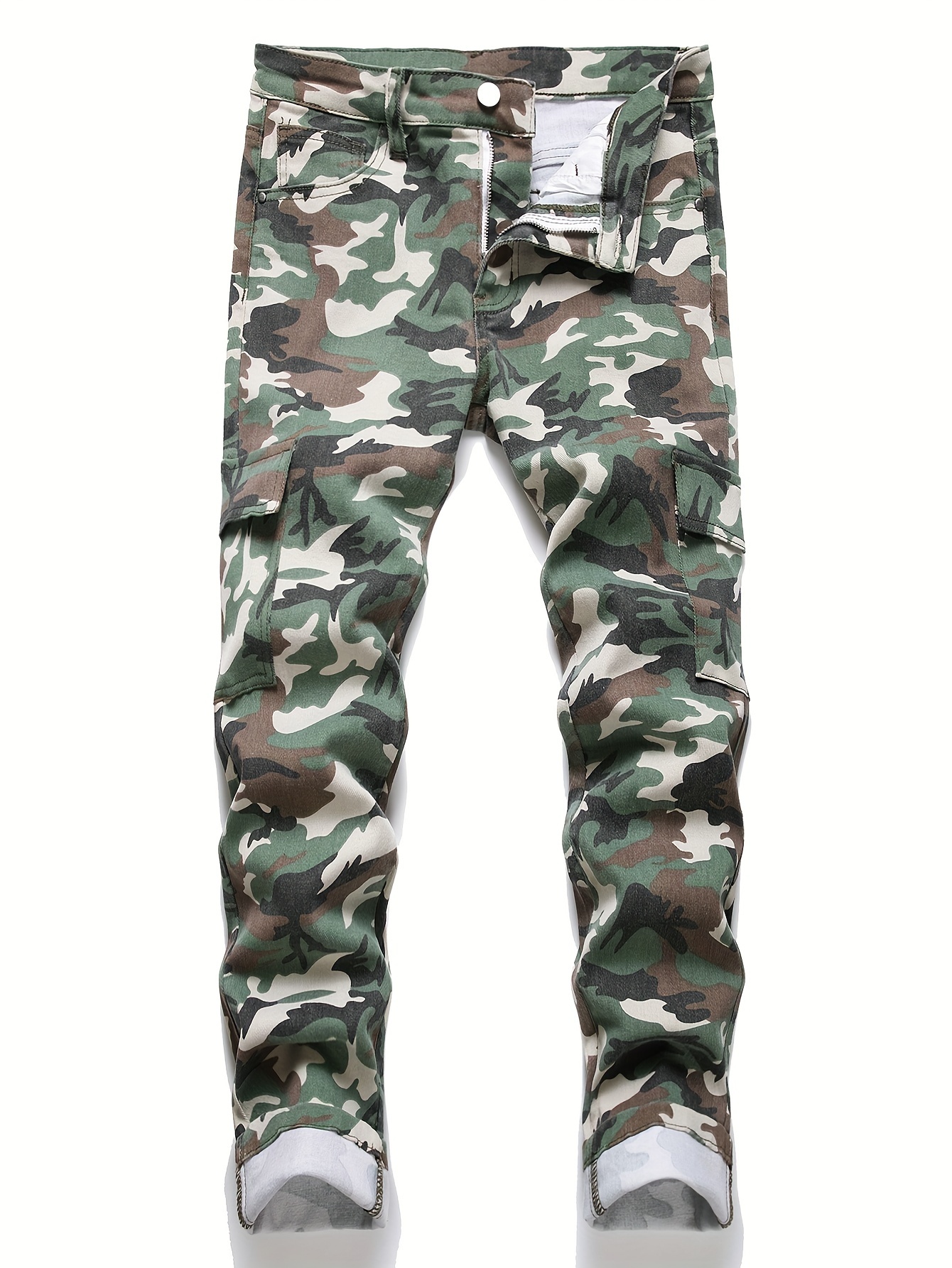 Boy's Stylish Cotton Jeans Casual Loose Fit Camouflage - Temu