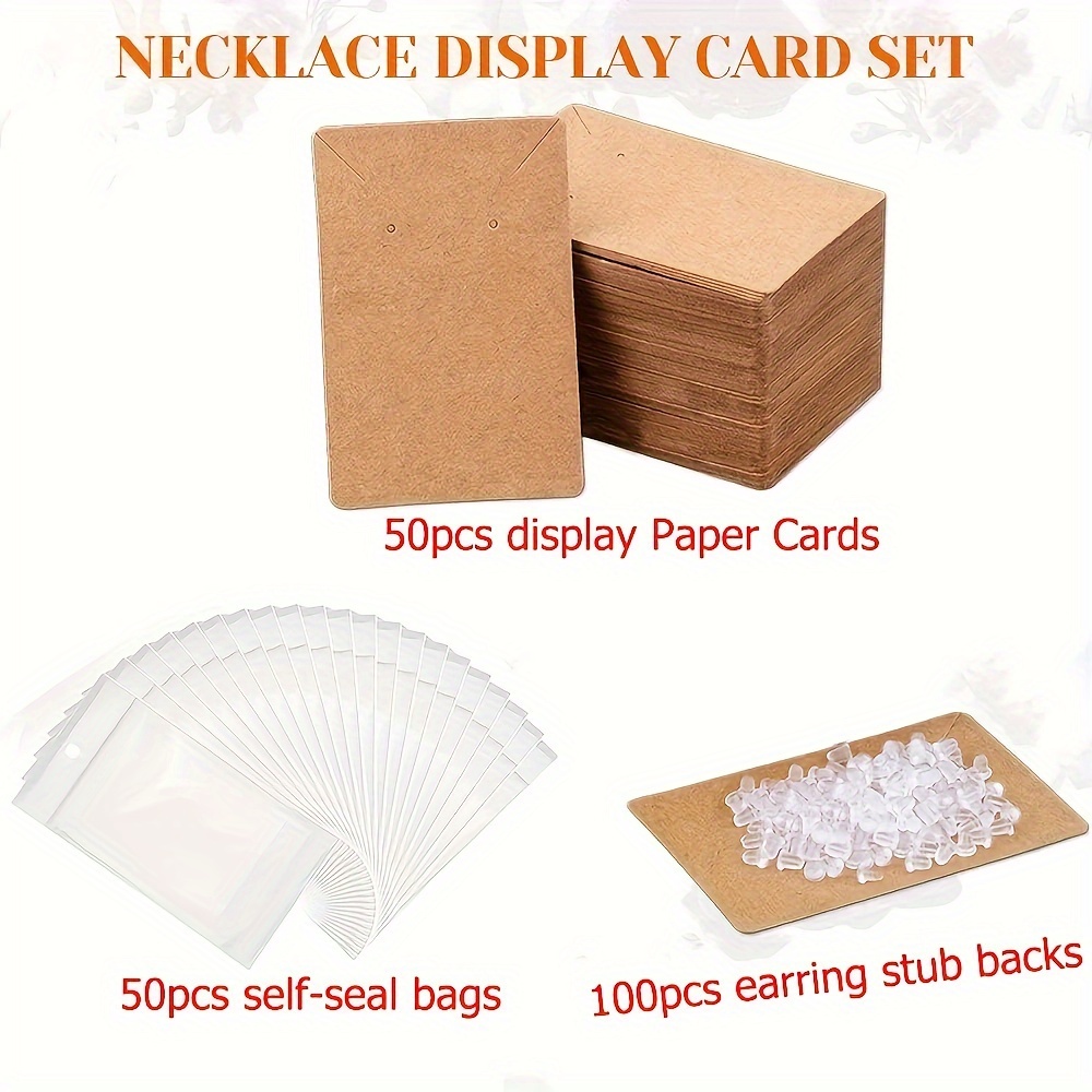 100PCS Earring Cards Cardboard Paper Jewelry Accessories Display Holder  Retro