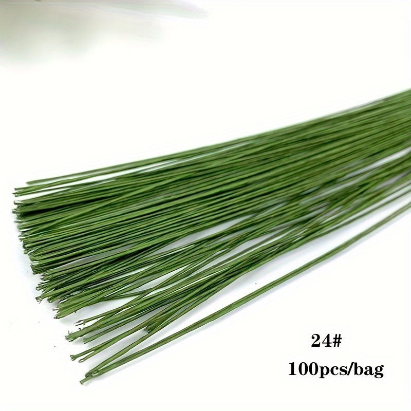 0.7/0.55mm*36cm/100pcs Paper Covered Iron Wire, Floral Stem Wire