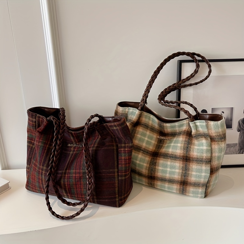 New Autumn Winter Women Shoulder Bag Fashion Plaid Ladies Handbags Designer Adjusted Strap Crossbody