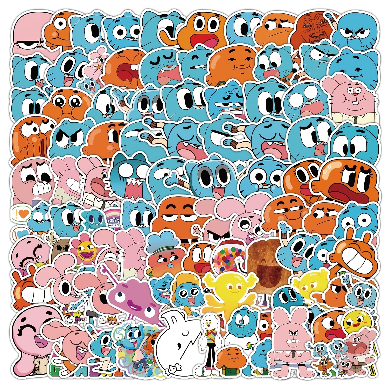 50pcs The Amazing World of Gumball Stickers|Vinyl Waterproof Stickers for  Laptop,Car Bumper，Luggage,Skateboard,Water Bottles,Computer,Phone, Teens
