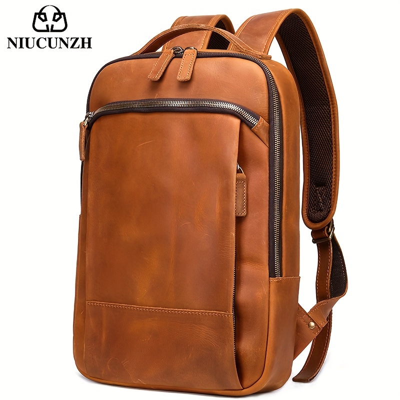 1 Pieza Mochila Vintage Para Hombre Mochila Casual De Cuero - Temu Chile