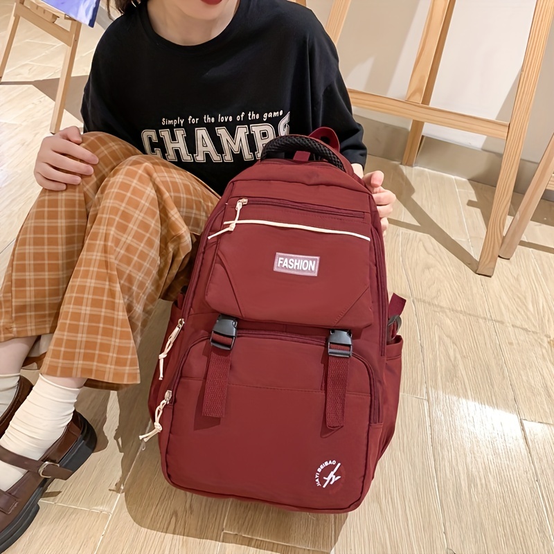 Large Capacity Preppy Backpack, School Laptop BookBag