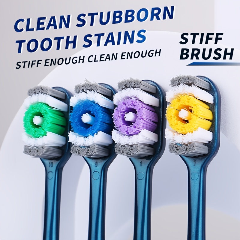6pcs Adult Hard Bristle Toothbrush Set for Travel