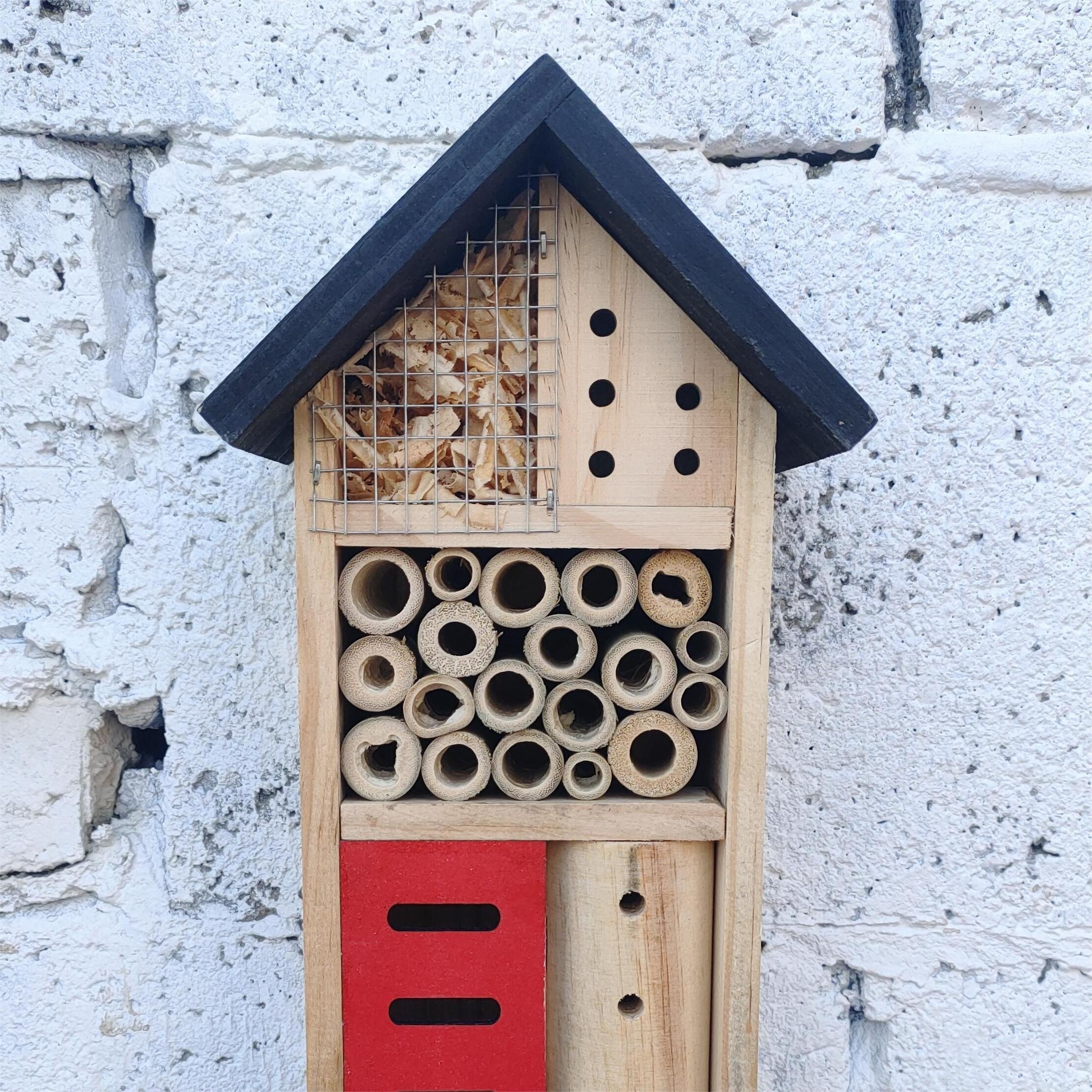 Maison abeille en bois nid naturel pour abeille, coccinelles, papillons,  insectes, etc