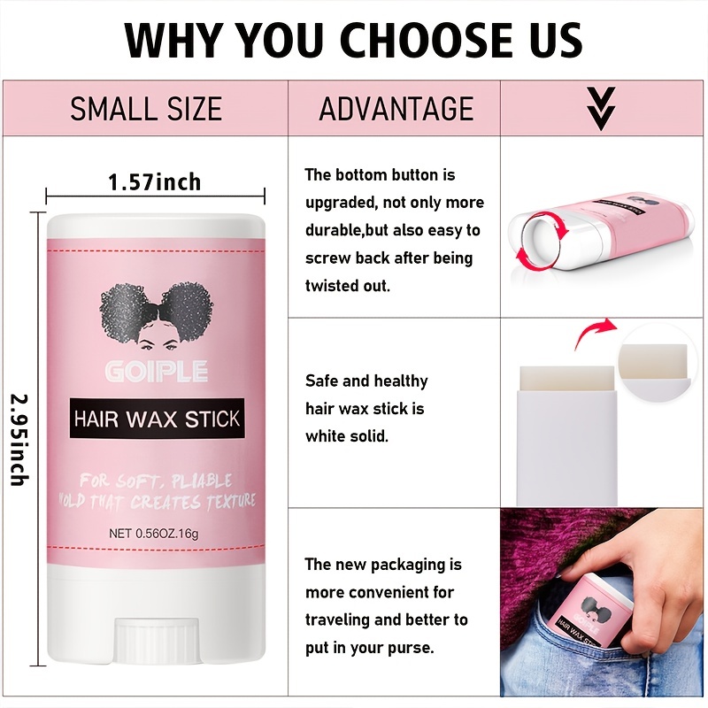16g Small Size Smooth And Glossy Hair Wax Stick For Stray Hair, Travel, And  Styling, Suitable For Women's Hair And Wigs, Floral Scent