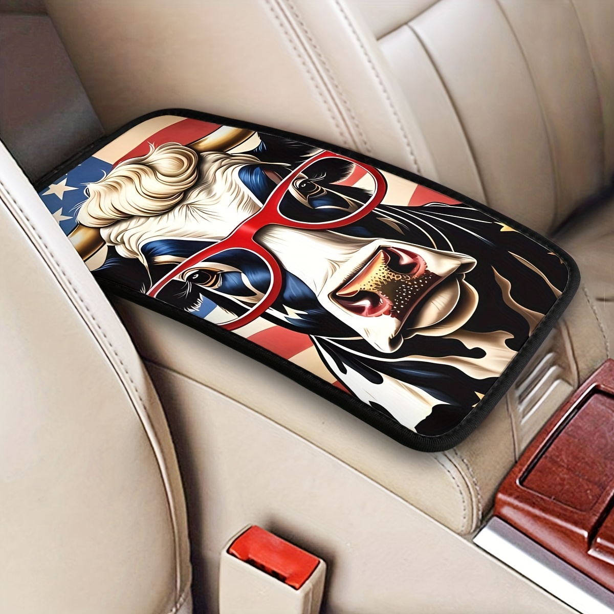 HoaMoya Cowboys on Horseback Center Console Cover Sunset Car Armrest Cover  Box Pad Car Accessories Interior Arm Rest Cover for Car Auto SUV Truck