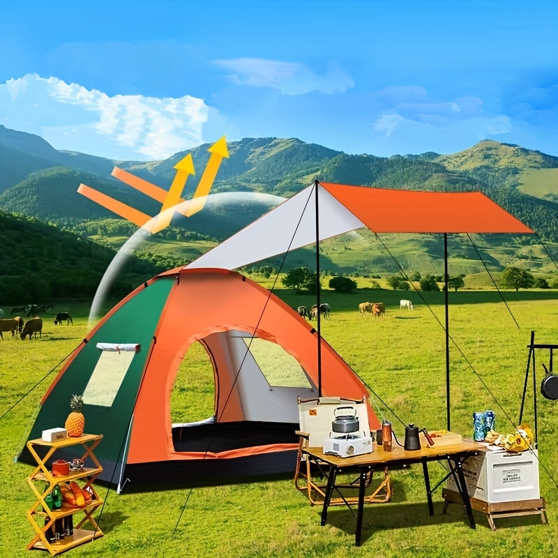 Tienda inflable para exteriores totalmente automática, picnic para acampar,  de gran tamaño, engrosada, artículos esenciales para viajes familiares