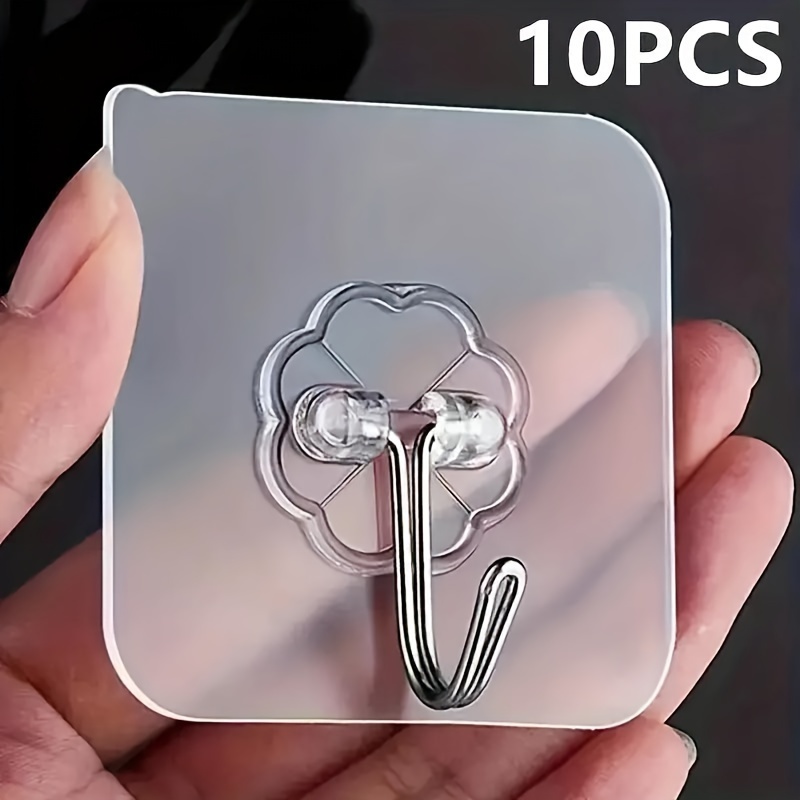 Double sided Adhesive Wall Hooks Hanger Strong Transparent - Temu