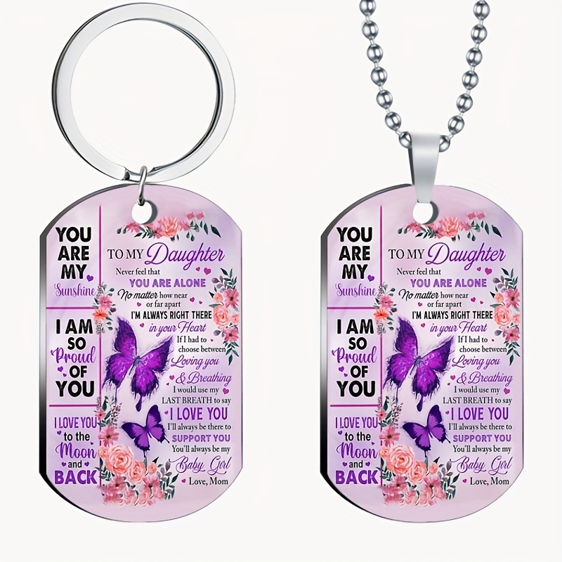 Color Printed Army Tag Dear Dad Daughter Stainless Steel - Temu