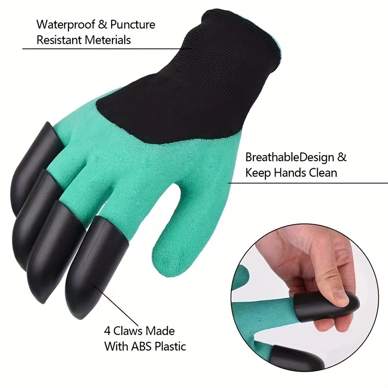 Garden Gloves With Claws Universal Size Green Quick & Easy To Dig