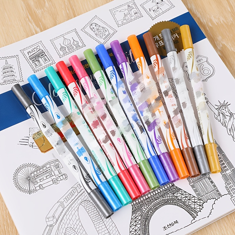 12 Color Stamp Pen Set - Temu
