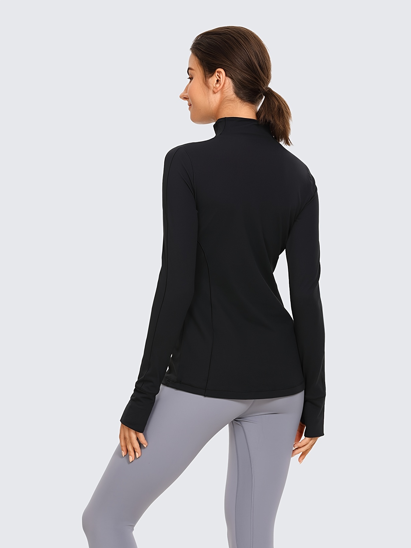 Women's Light fleece 1/4 Zip Pullover Long Sleeve Workout - Temu