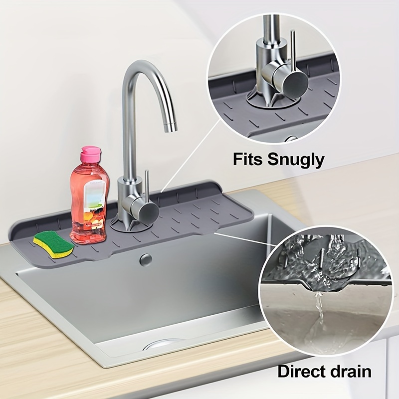 Faucet Drain Pad Food Grade Waterproof Silicone Faucet Splash