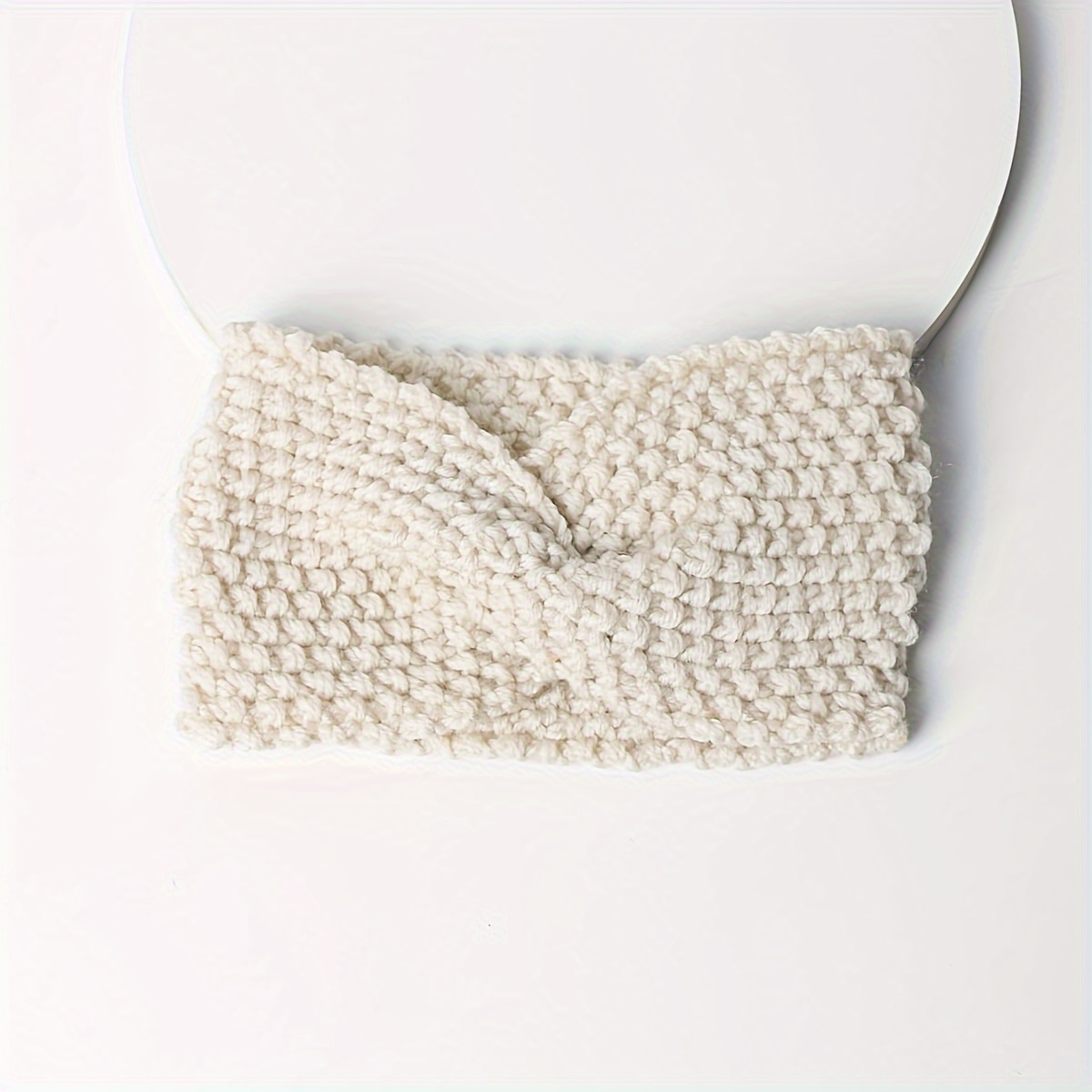 Crochet Nœud Large Extensible Bandeau Cache Oreille Laine Tricot Cheveux *