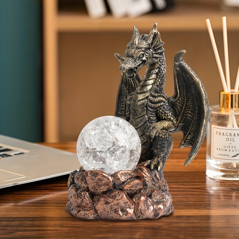 

1pc Golden Dragon Base Crystal Ball Holder, Home Living Room Study Table Decoration Gift, Car Decorations, Home Decoration, Party Decor
