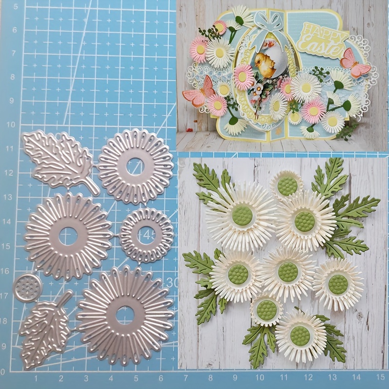 

1pc Sunflowermetal Cutting Dies Stencils Daisy Embossing Process To Make Diy Scrapbook Photo Album Decoration