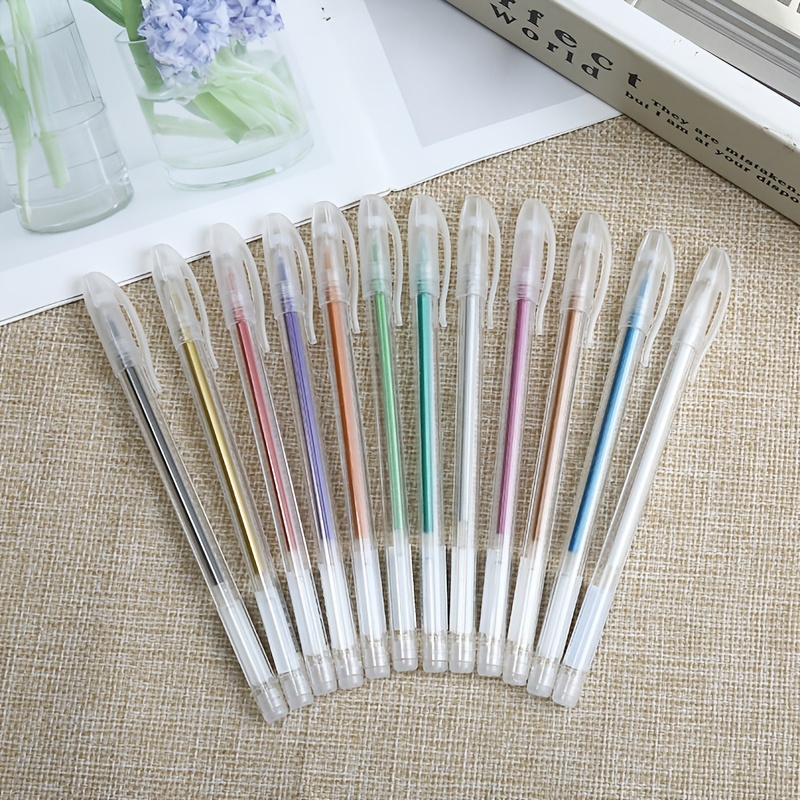 12pcs Pastel Retractable Gel Pens,Cute Pens,0.5mm Black Ink Pens  Aesthetic,school Supplies Cute Stationary For Home