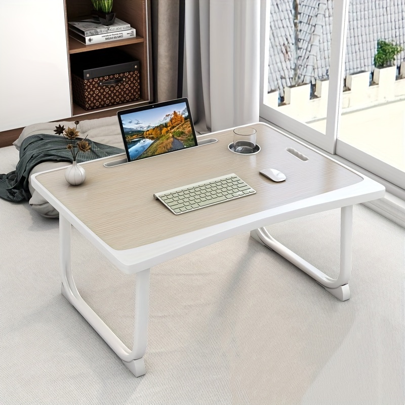  ZZDZ Mesa plegable, escritorio de cama, computadora portátil, mesa  plegable para dormitorio, mesa pequeña, dormitorio, escritorio de escritura  (color madera, color 2B) : Hogar y Cocina