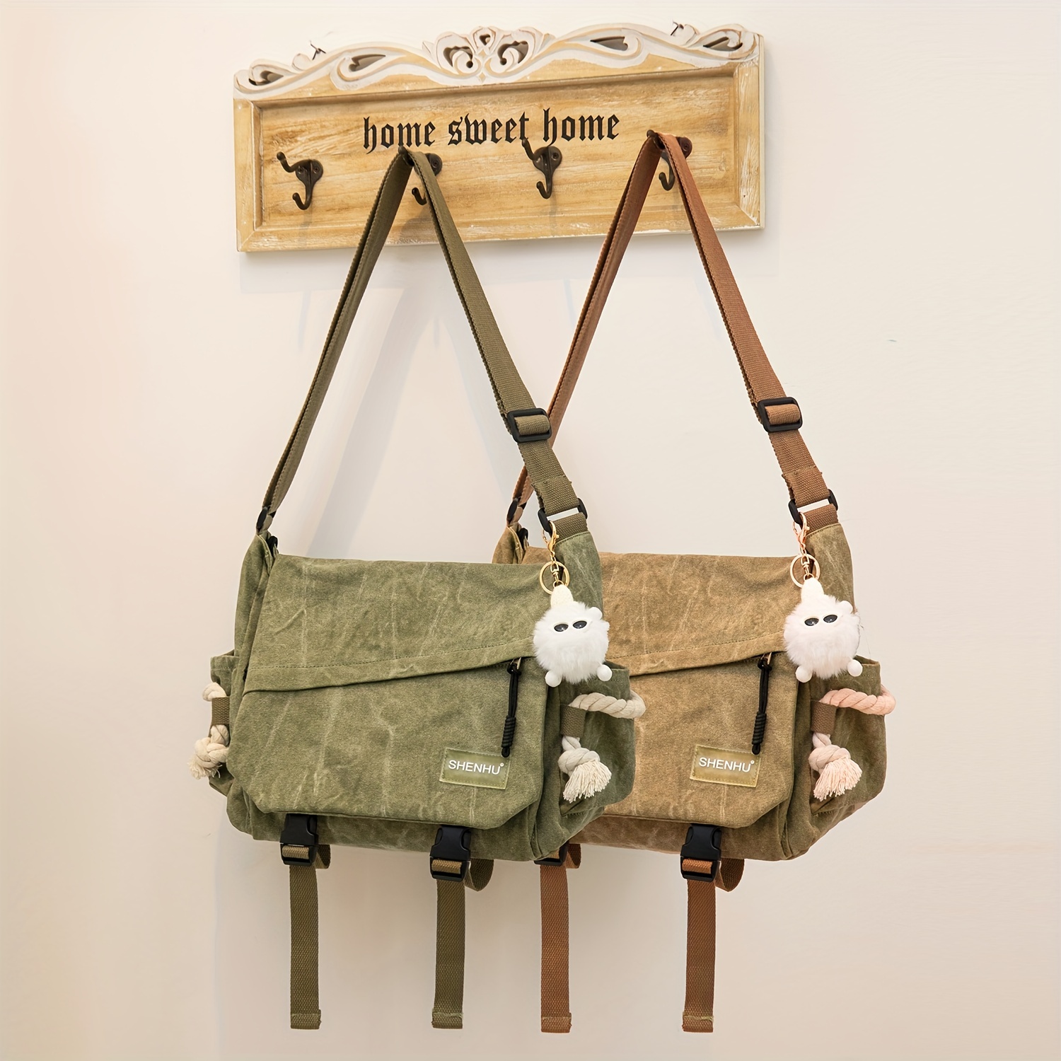 Canvas shoulder hot sale bags military