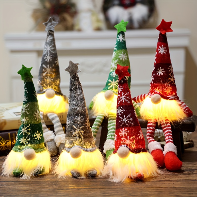 Christmas Indoor Decorations Glowing Faceless Doll Ornaments - Temu