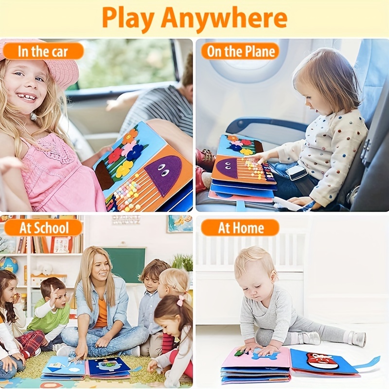 Montessori Felt Book Toddlers Busy Board Baby Story Cloth Book Early  Learning Education Quiet Book Habits Knowledge Develop Travel Toy for Boys  and