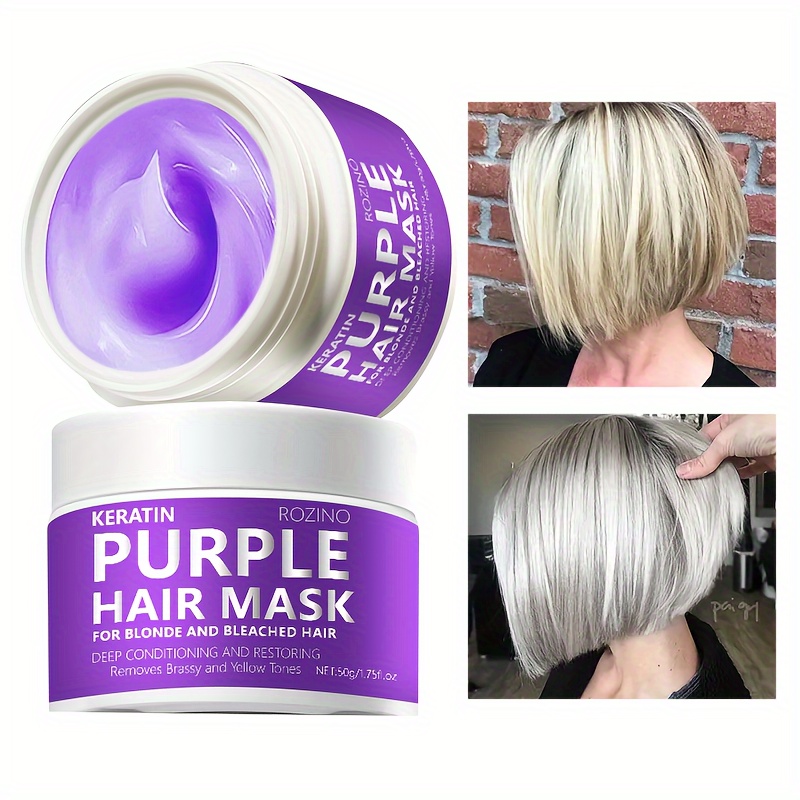 

Rozino Purple Hair Mask, 50g - Deep Moisturizing & Nourishment For Dry, Damaged Hair With Split Ends, Easy Apply, Hydrates For Soft, Smooth Strands