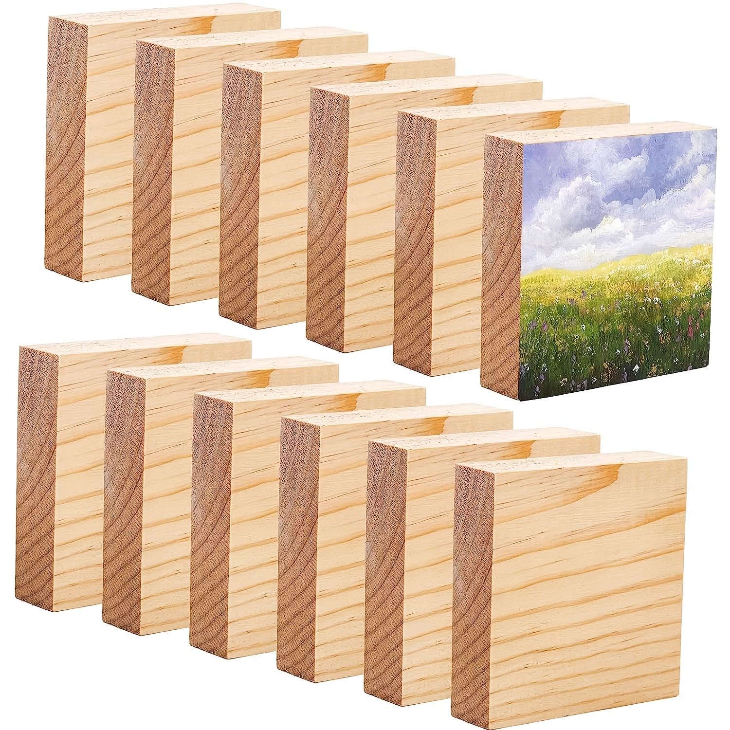 2pcs 5x5'' Wood Panel Boards, Wood Canvas Wooden For Crafts, Painting  Canvas, DIY Art Projects, Pouring