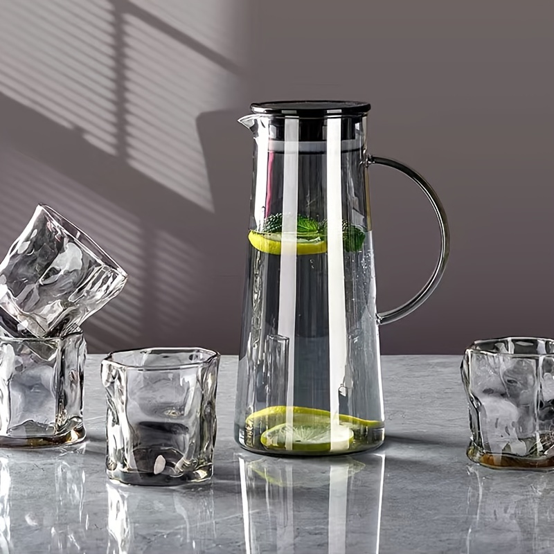 1pc, Glass Pitcher With Lid, 60.87oz Heavy Duty Water Pitcher, Drink  Carafe, For Hot And Cold Beverges, Drinkware, Glass Cup Available