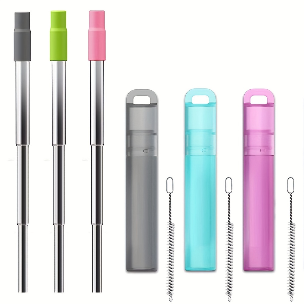 Portable Retractable Straw With Silicone Nozzle Portable - Temu