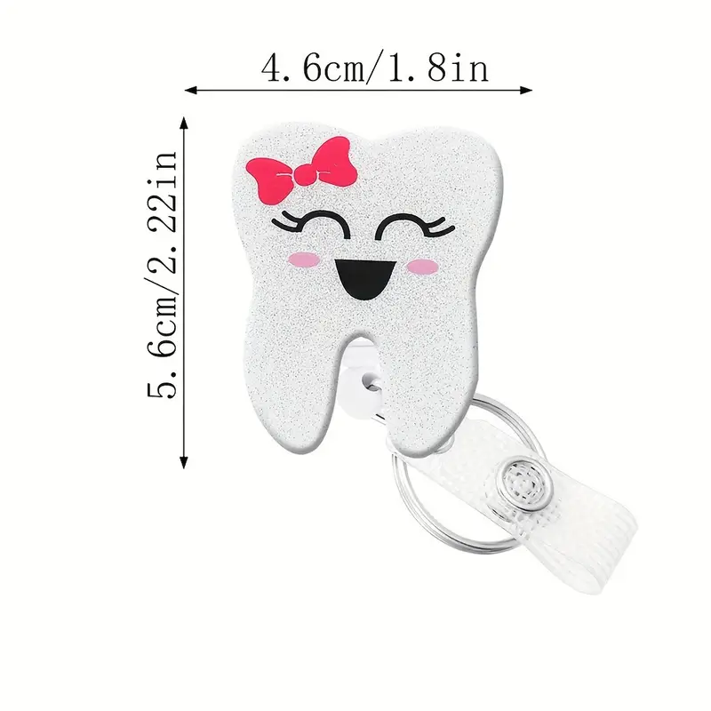 1pc Cute Teeth Pattern Badge Reel Retractable Nurse ID Name Card for Nurse Student Office Card Accessories,$2.49,Temu