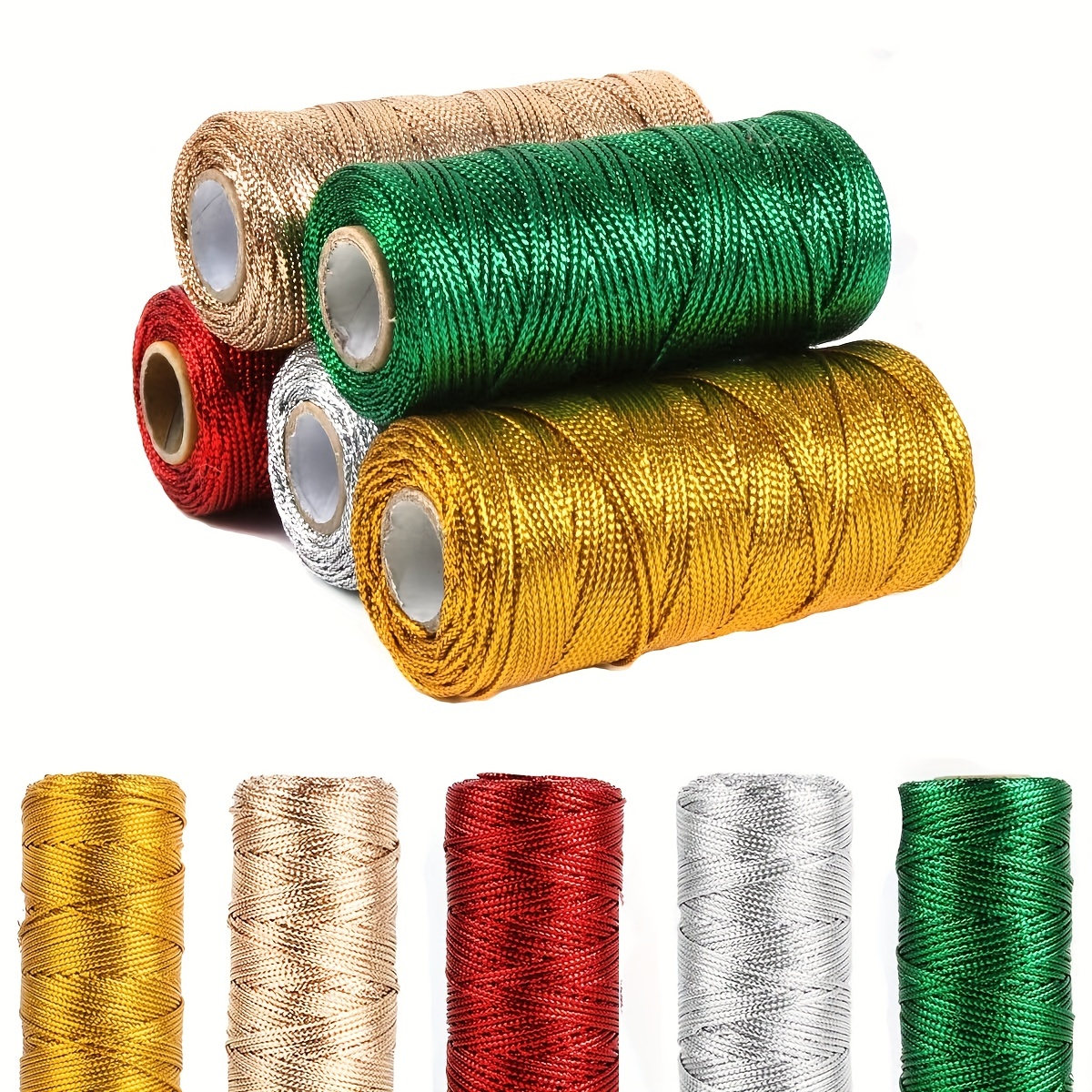 Golden Silvery Packing Rope Combination Package Suitable Diy - Temu