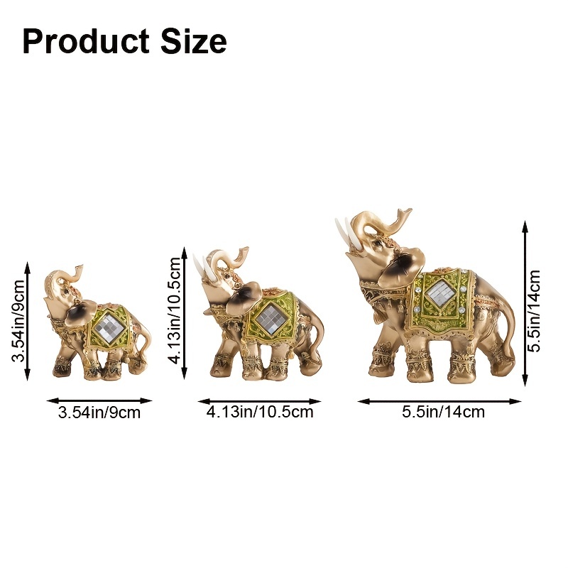 Elephant Statues Lucky Animal Sculpture Figurine Lovely - Temu