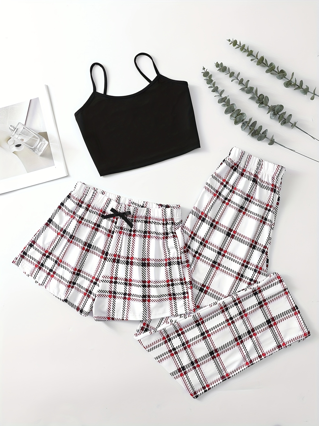 Women's 2 Piece Lace Trim Pajama Sets Cami And Shorts Pj Sets Sleepwear