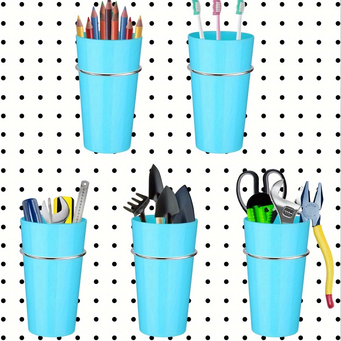 48pcs set pegboard bins pegboard cups with hooks and loops pegboard accessories set peg board tools storage arrange system kit home office shop garage storage accessories