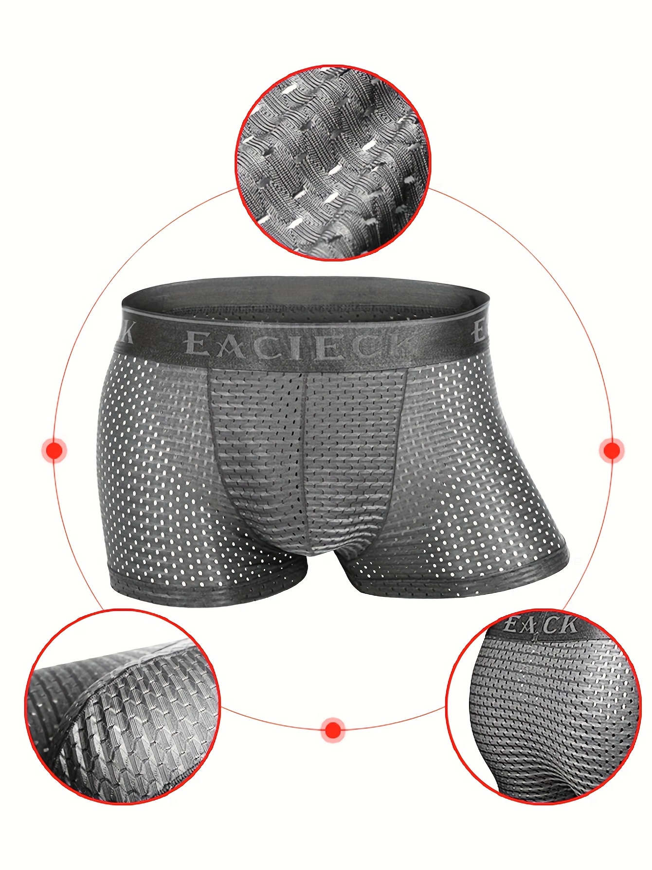 3D Seamless Pouch - Men's Ultra Thin Ice silk Briefs (6-Pack) JEWYEE 406 —