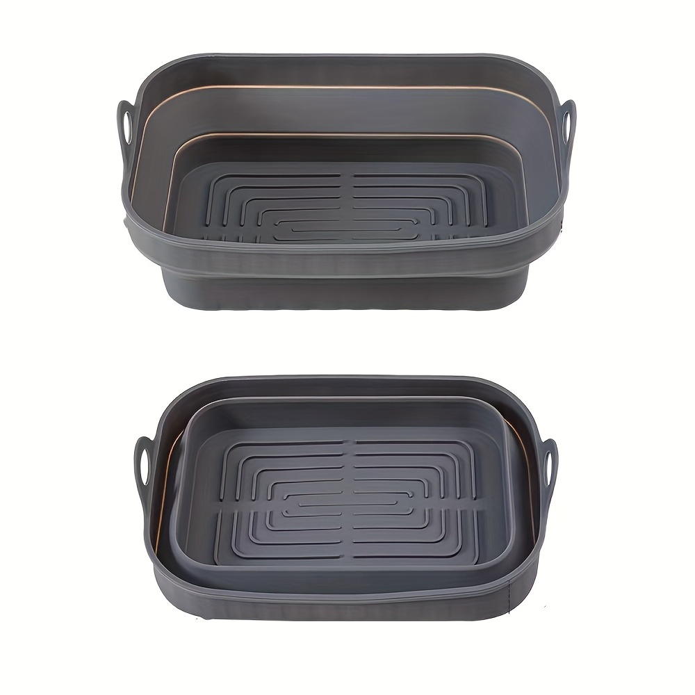 Collapsible Air Fryer Silicone Tray Rectangle Oven Baking Tray