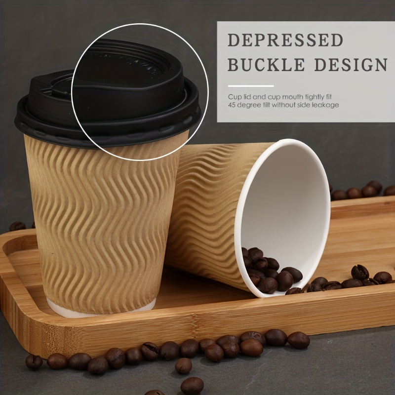 Insulated Disposable Coffee Cups Hot Paper Cups Corrugated Ripple Hot  Beverage Cups For Tea Hot Chocolate Travel To Go Cup Coffee Bar Essentials  - Temu