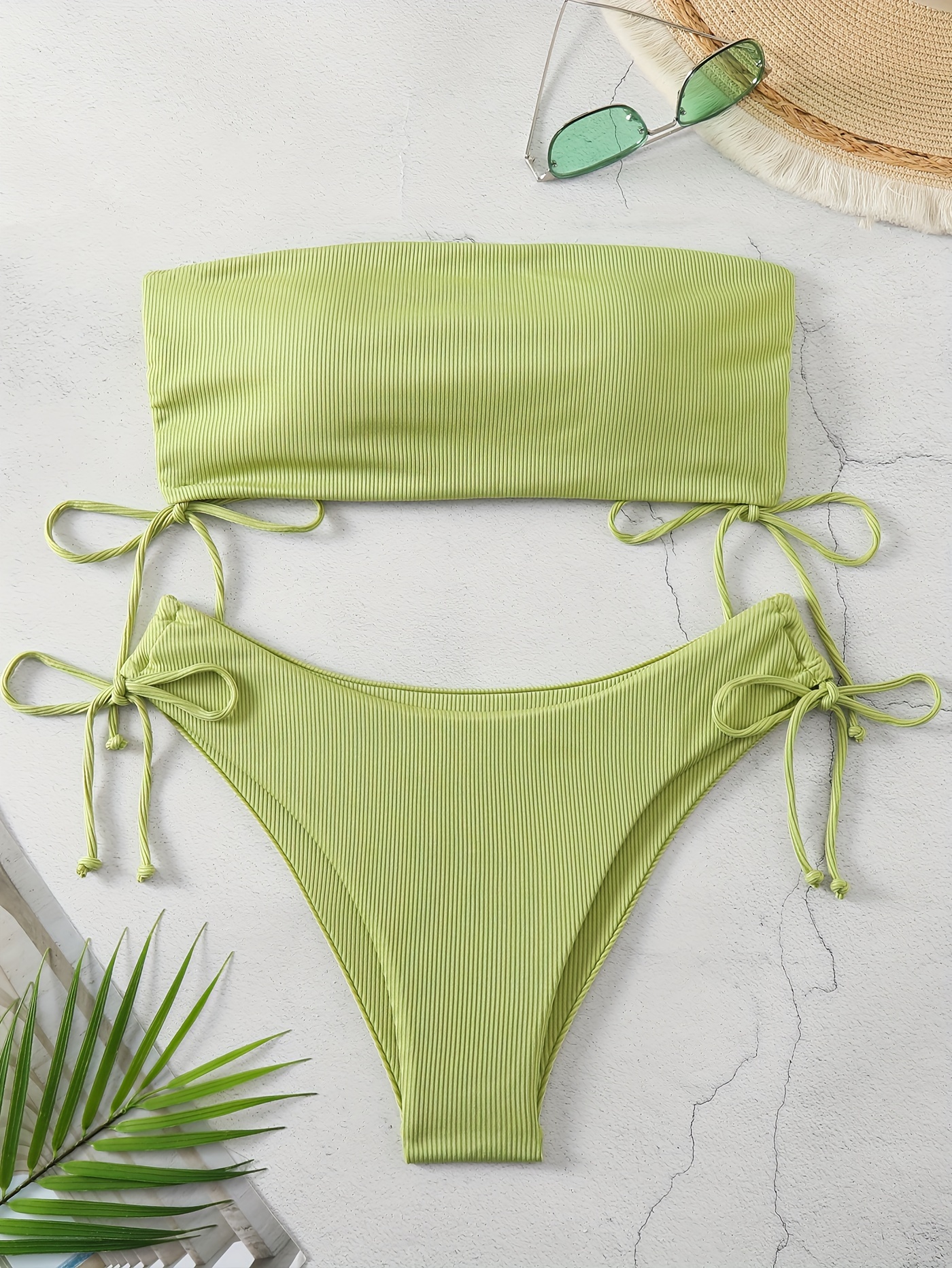 Zaful backless high cut cheap bandeau swimsuit