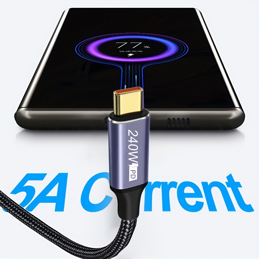 USB C to USB C Cable Dual 90 Degree[20Gbps, 100W], USB3.2X2 Bradied USB C  Charging Cable Right Angle 