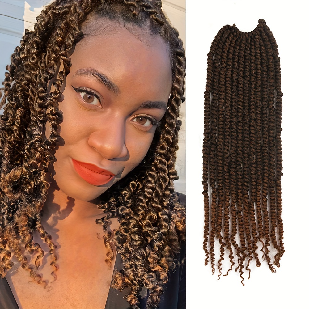 Passion Twist Crochet Hair Synthetic Hair Pre Looped Short - Temu