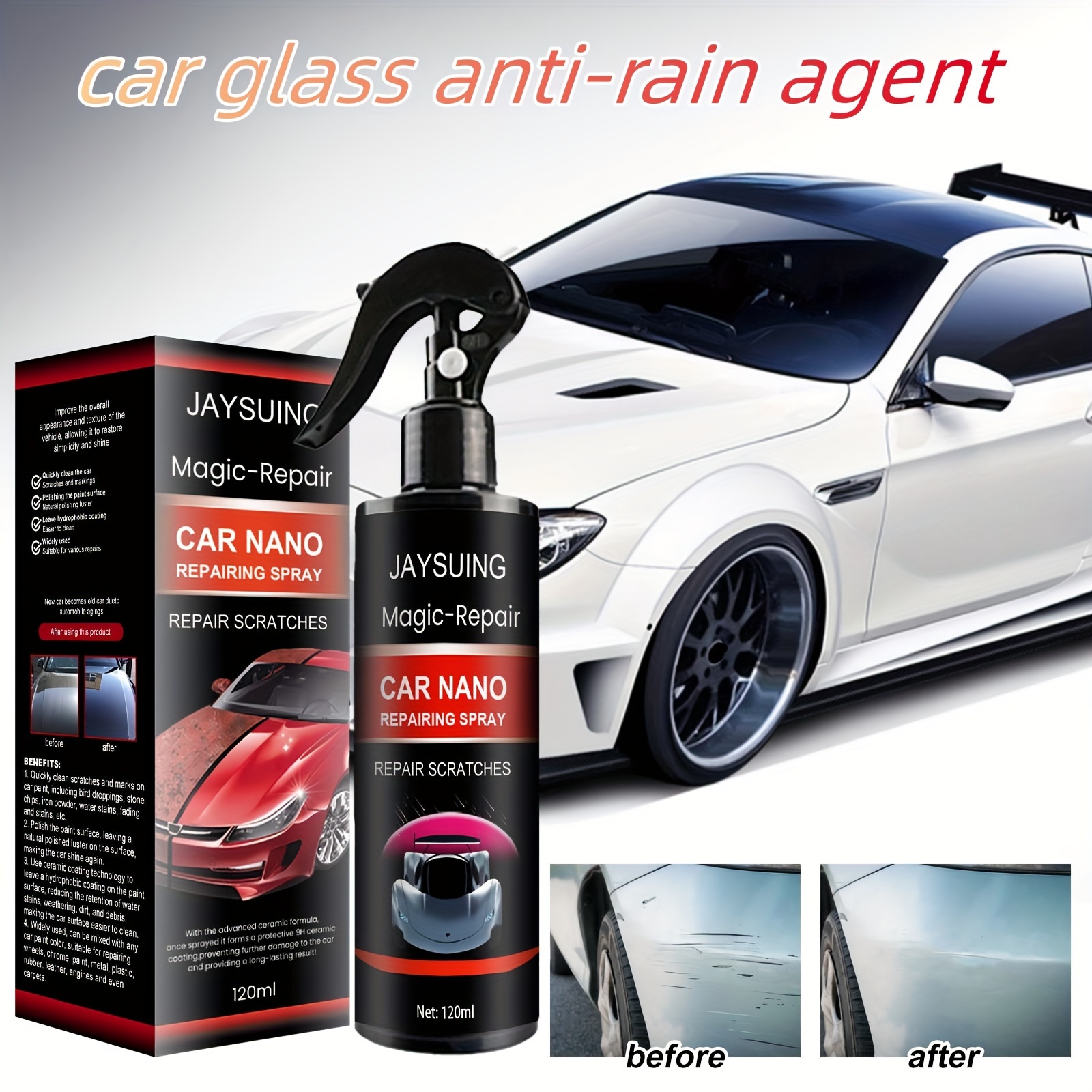 Car Scratch Repair Spray, Car Nano Scratch Removal Spray Polishing