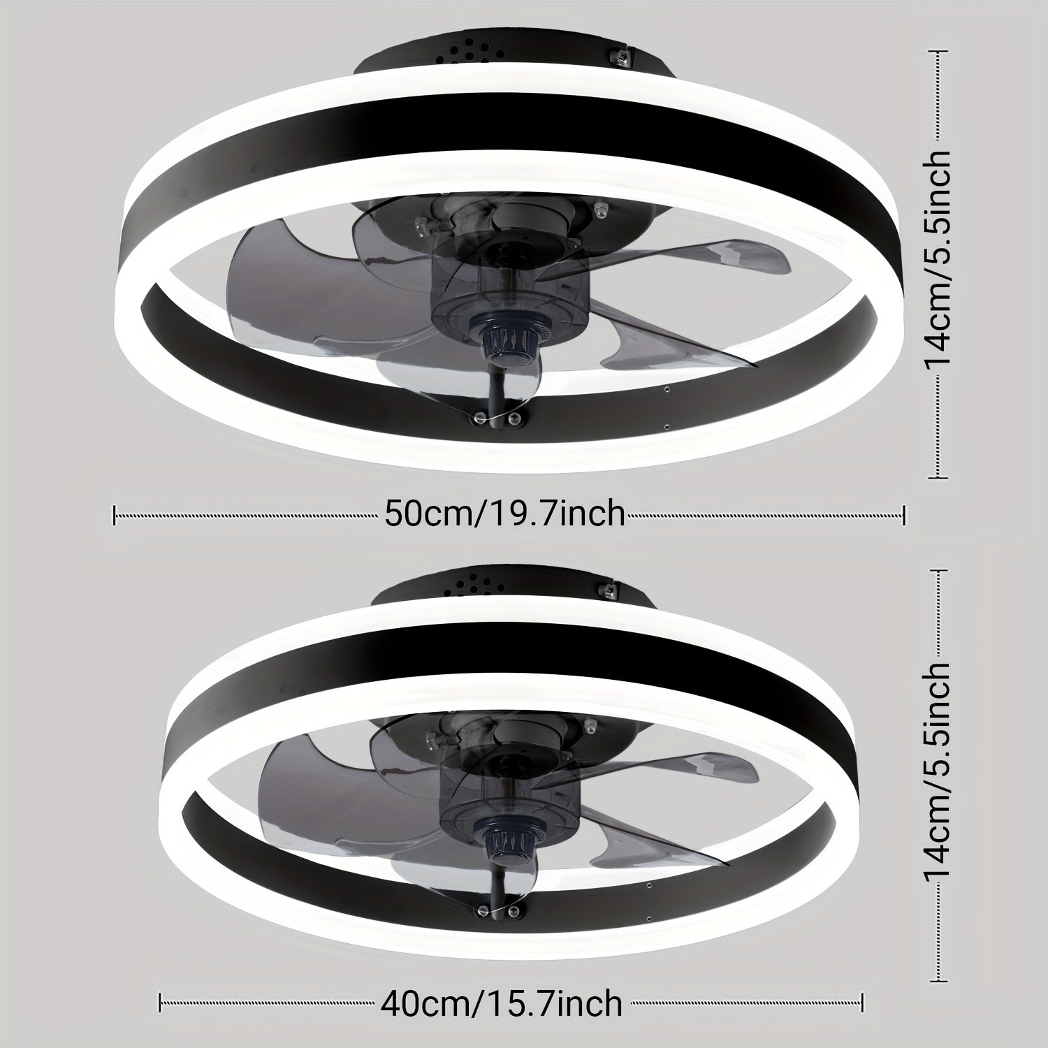 1pc ceiling fan with lights led adjustable silent ceiling fan with remote control 6 speed 60w reversible contemporary ceiling fan for bedroom study restaurant etc 19 7 15 7 black details 2